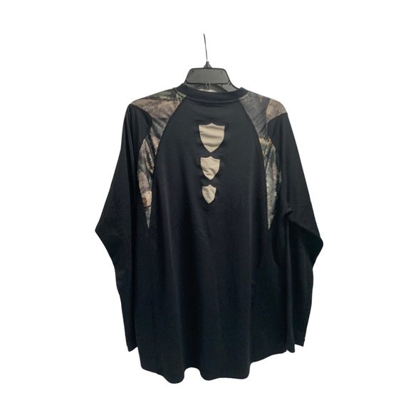 Scent Shield Mens Size L Long Sleeve Knit Top Black Camo panel - Picture 3 of 4